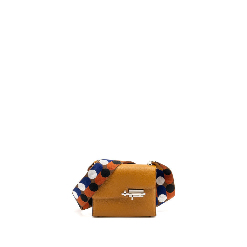 HERMES MINI STRAP VERROU BAG CHEVRE MYSORE CARAMEL/MULTICOLOUR SHW