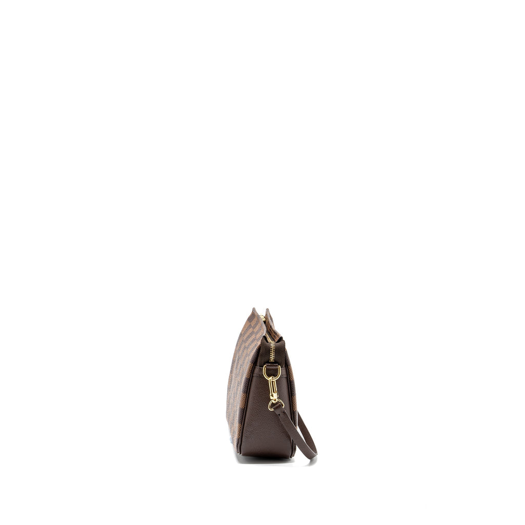 LOUIS VUITTON VINTAGE SQUARE SHOULDER BAG DAMIER EBENE GHW