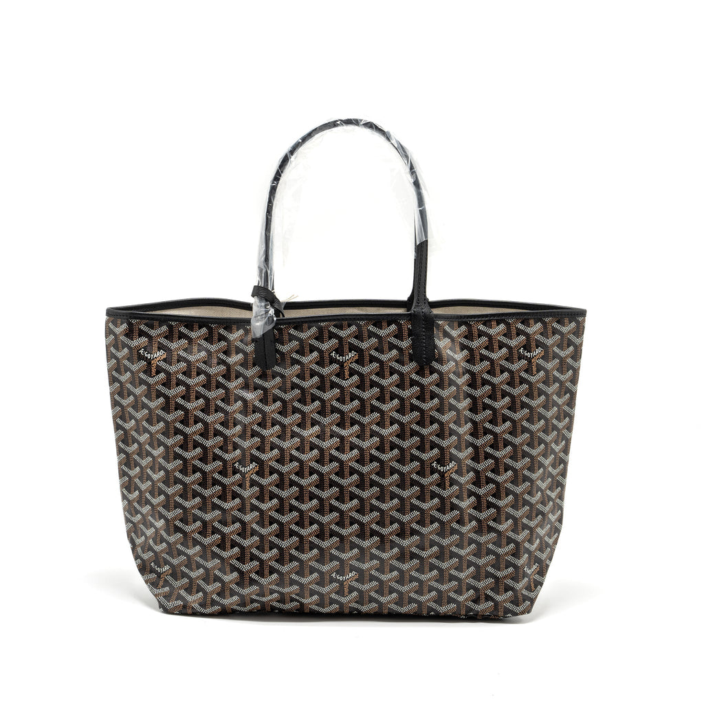 GOYARD SAINT LOUIS PM TOTE BAG GOYARDLINE CANVAS / LEATHER BLACK SHW