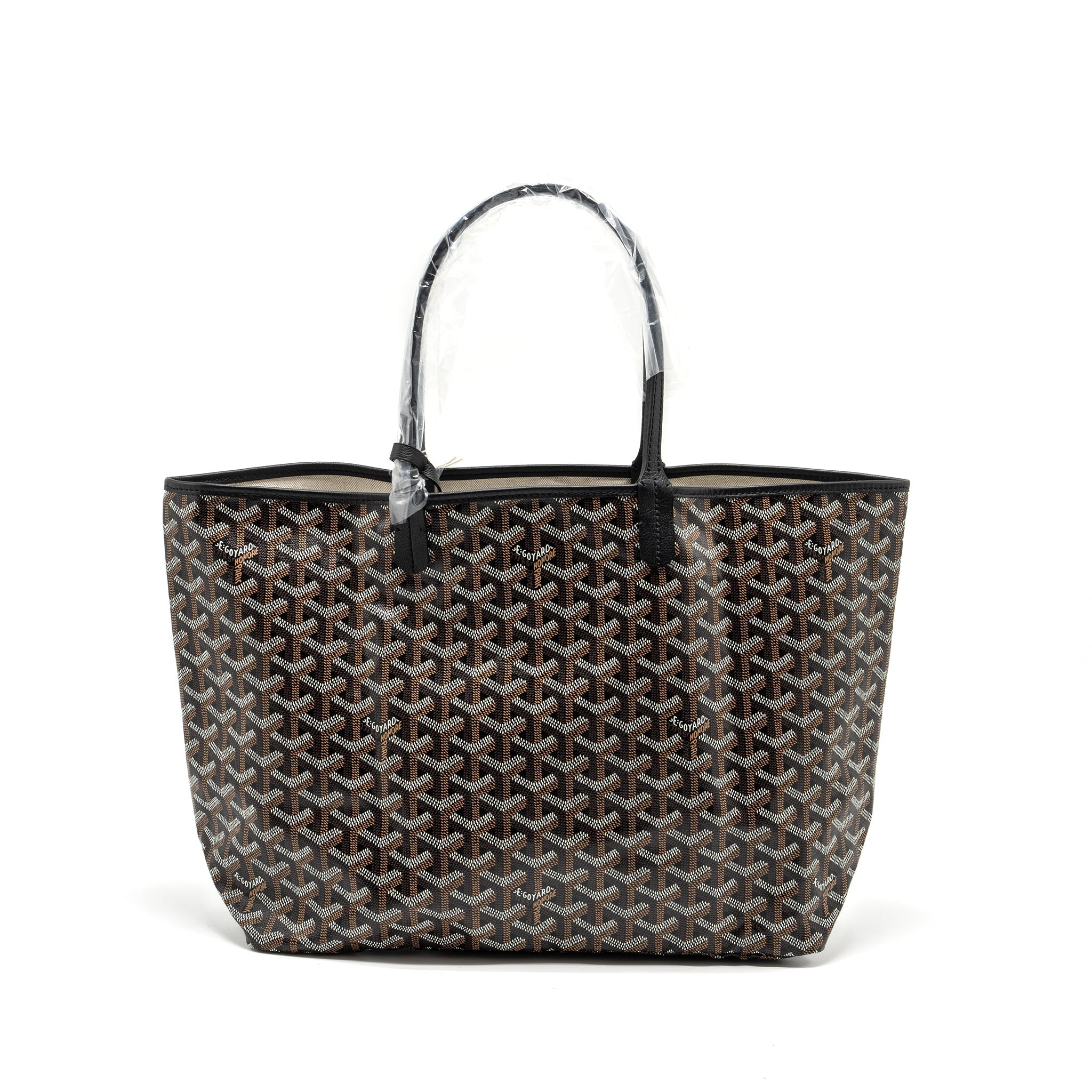 GOYARD SAINT LOUIS PM TOTE BAG GOYARDLINE CANVAS / LEATHER BLACK SHW