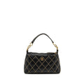 CHANEL VINTAGE QUILTED ZIP SHOULDER BAG CALFSKIN BLACK GHW
