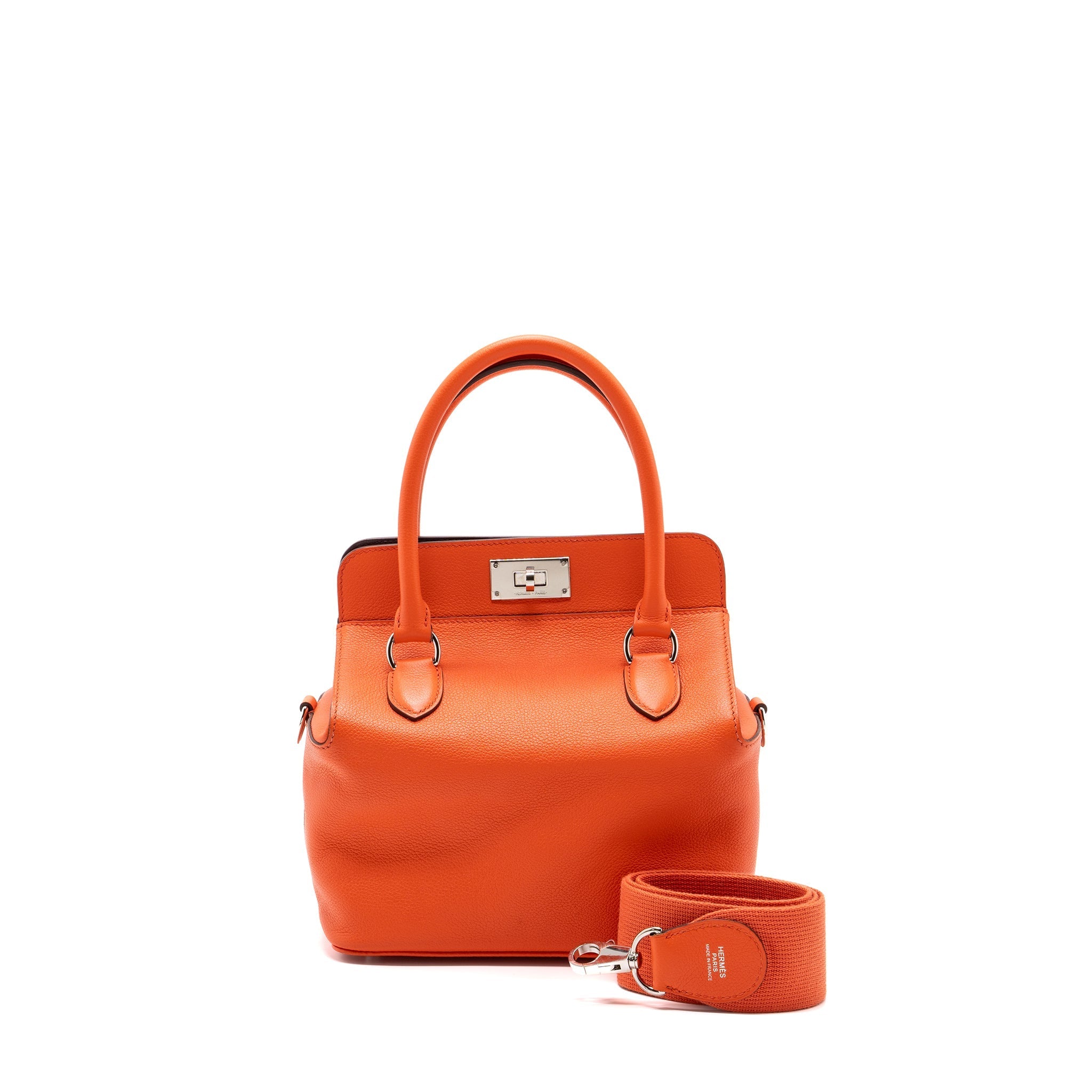 HERMES TOOLBOX 20 EVERCOLOR ORANGE POPPY / BORDEAUX SHW