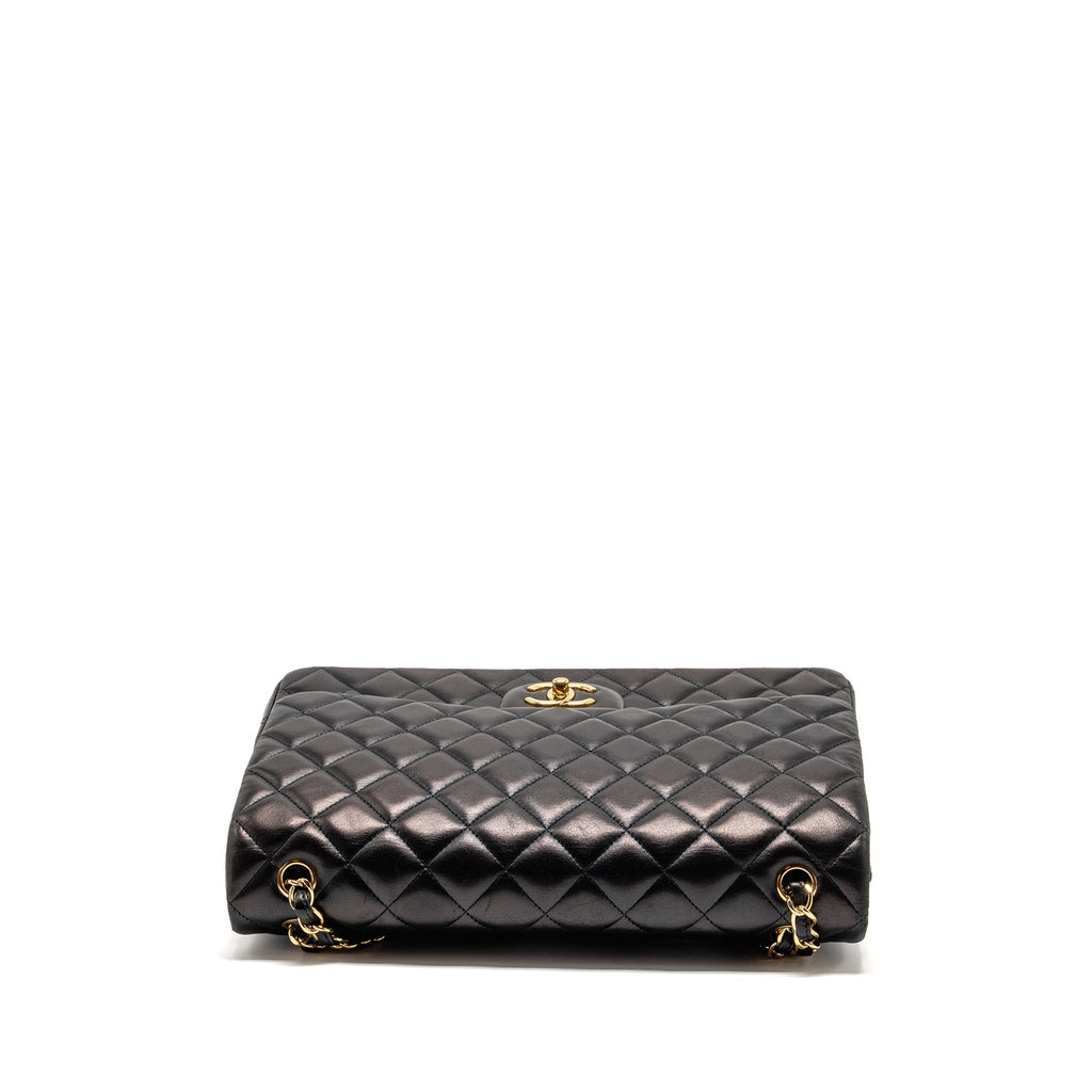 CHANEL MAXI CLASSIC DOUBLE FLAP BAG LAMBSKIN BLACK GHW