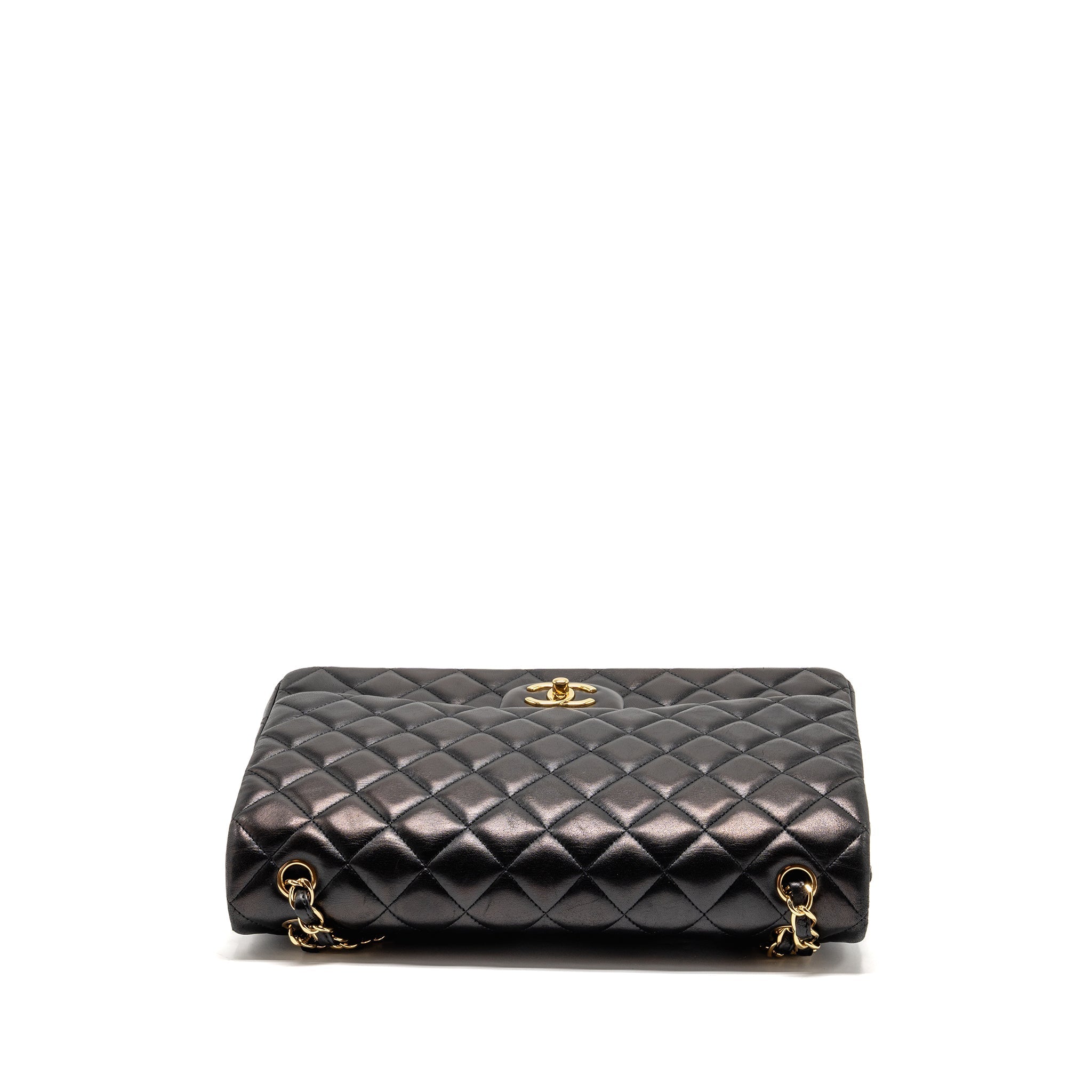 CHANEL MAXI CLASSIC DOUBLE FLAP BAG LAMBSKIN BLACK GHW