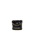 CHANEL MINI 22 BAG SHINY CALFSKIN BLACK GHW (MICROCHIP)