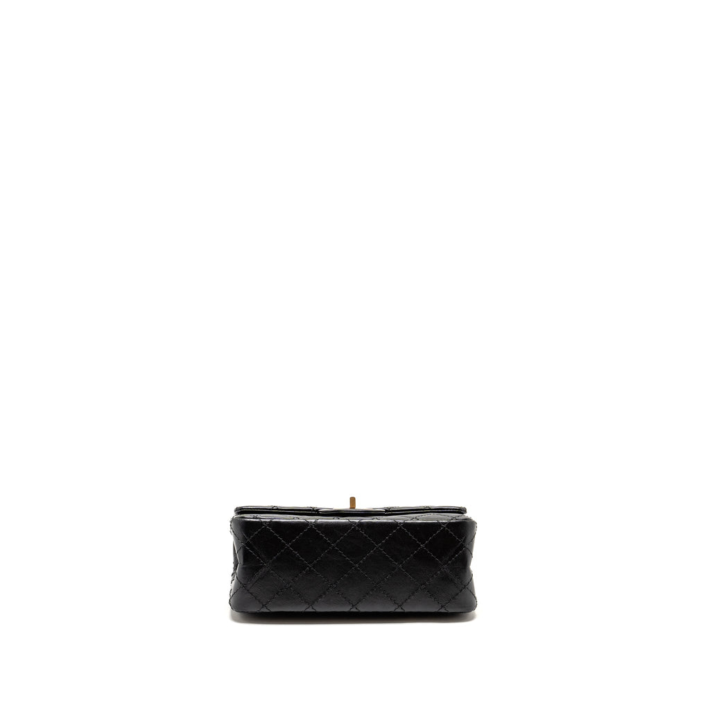 CHANEL MINI 2.55 REISSUE AGED CALFSKIN BLACK GHW