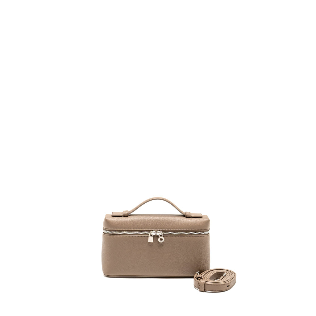 LORO PIANA EXTRA POCKET L19 GRAINED CALFSKIN WARM MASTIC SHW
