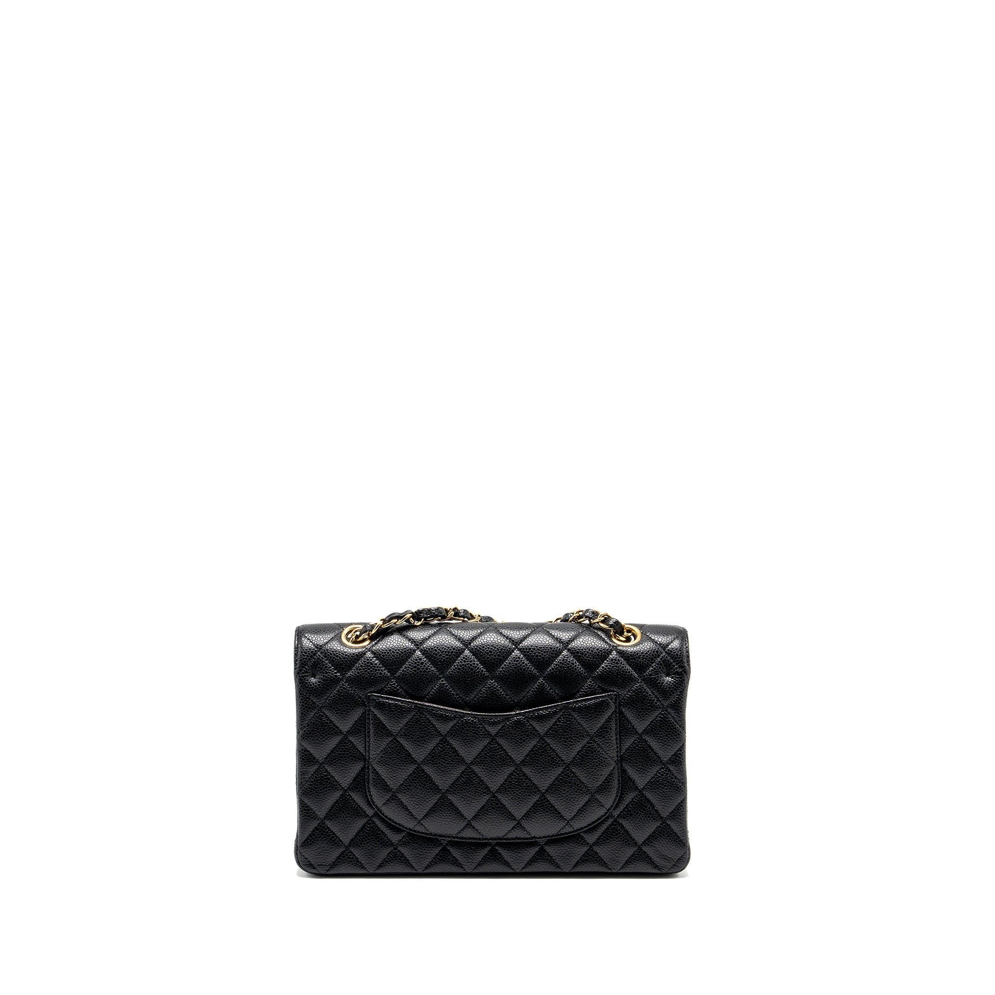 CHANEL MEDIUM CLASSIC DOUBLE FLAP BAG CAVIAR BLACK GHW