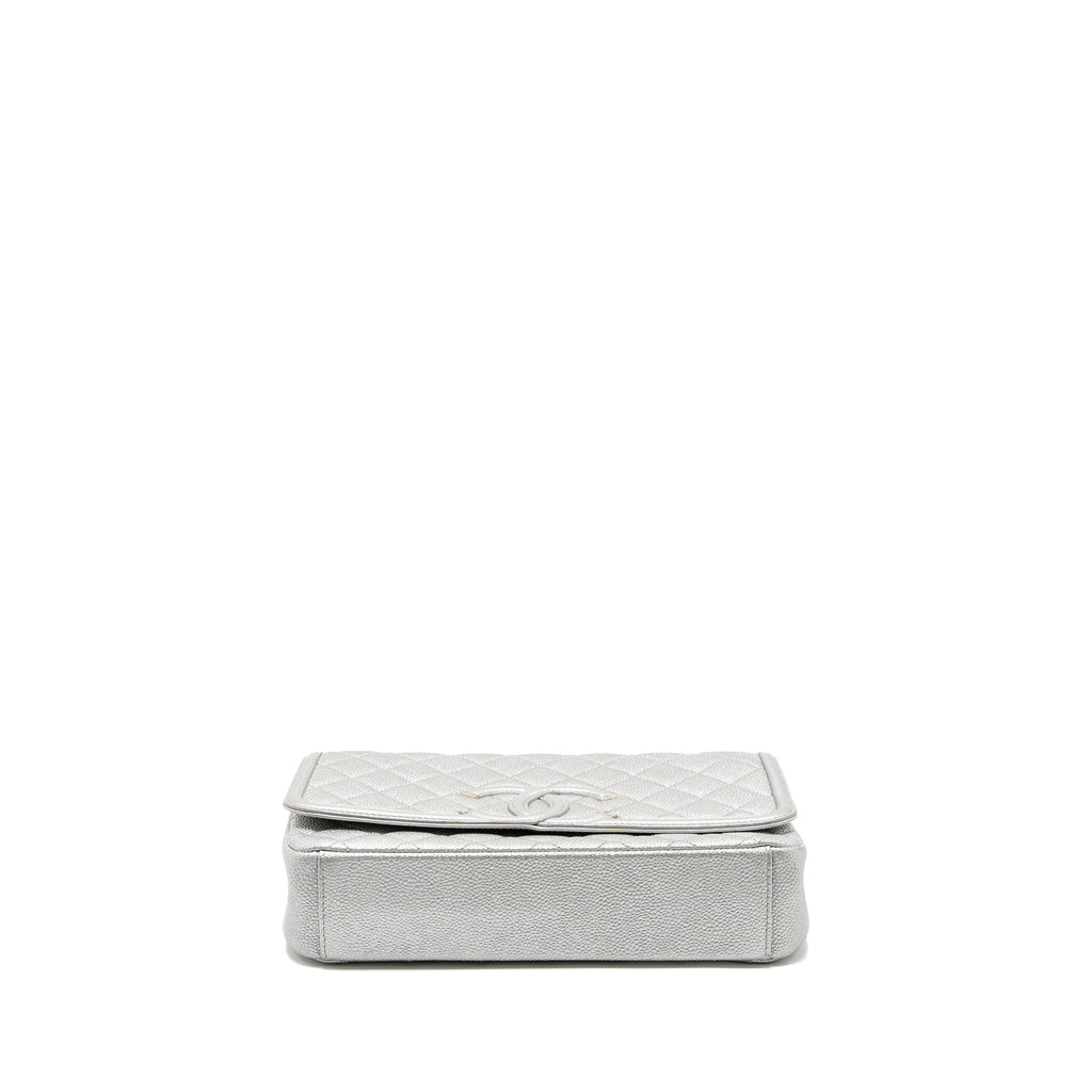 CHANEL FILIGREE FLAP BAG CAVIAR SILVER SHW