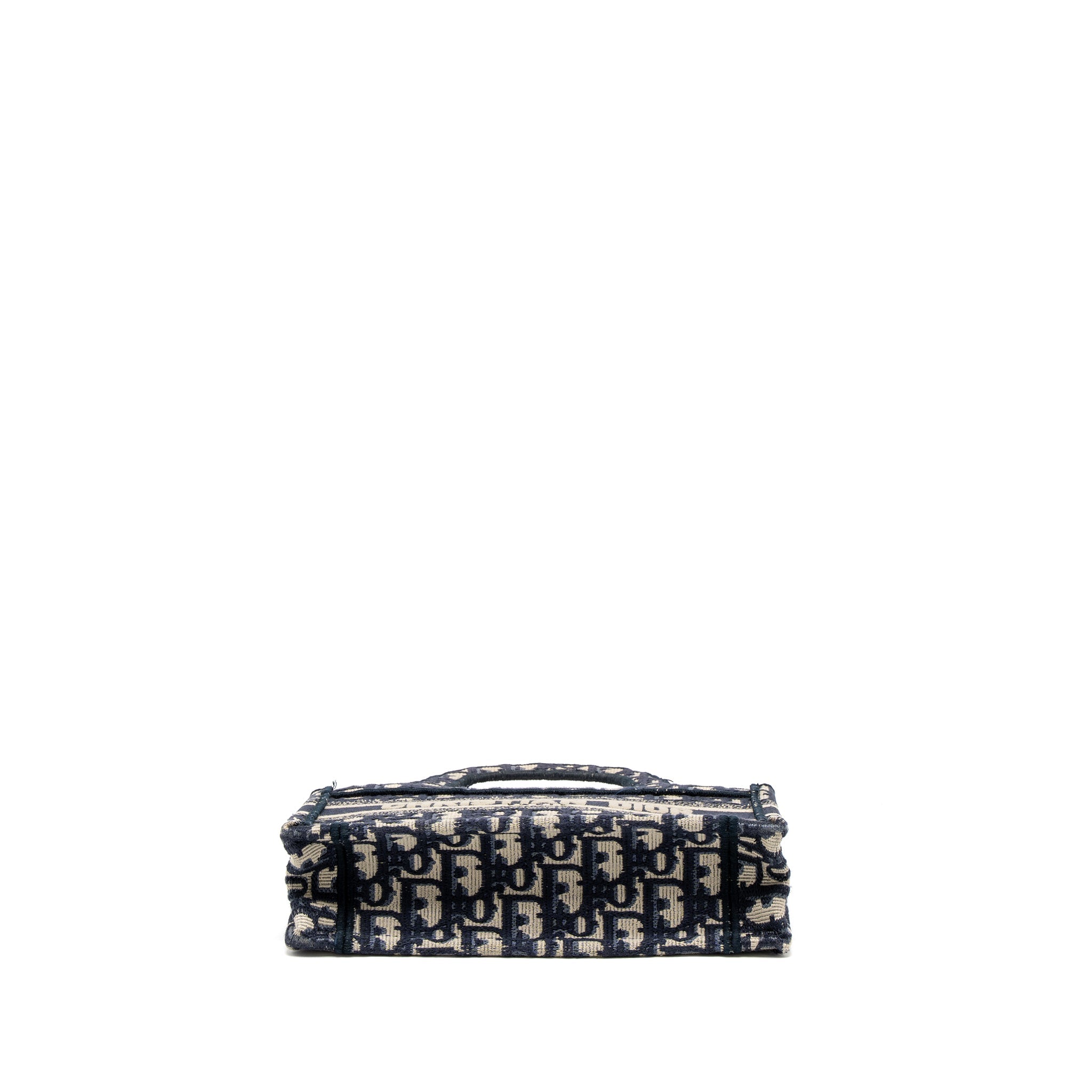 DIOR MINI BOOK TOTE BLUE OBLIQUE EMBROIDERY