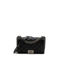 CHANEL MEDIUM BOY BAG CALFSKIN BLACK RUTHENIUM HARDWARE
