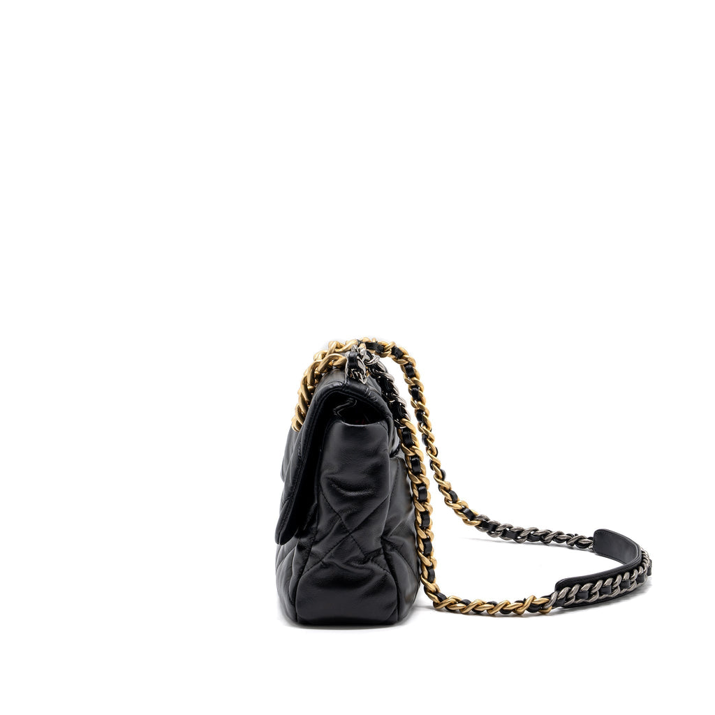CHANEL MEDIUM 19 BAG GOATSKIN BLACK MULTICOLOUR HARDWARE