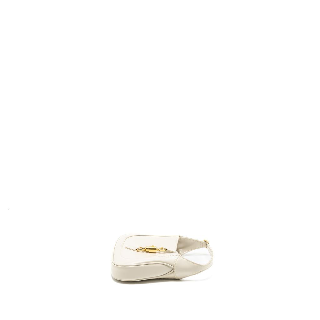 GUCCI JACKIE 1961 MINI SHOULDER BAG CALFSKIN WHITE GHW