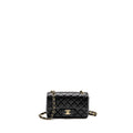 CHANEL MINI RECTANGULAR FLAP BAG LAMBSKIN BLACK LGHW (MICROCHIP)