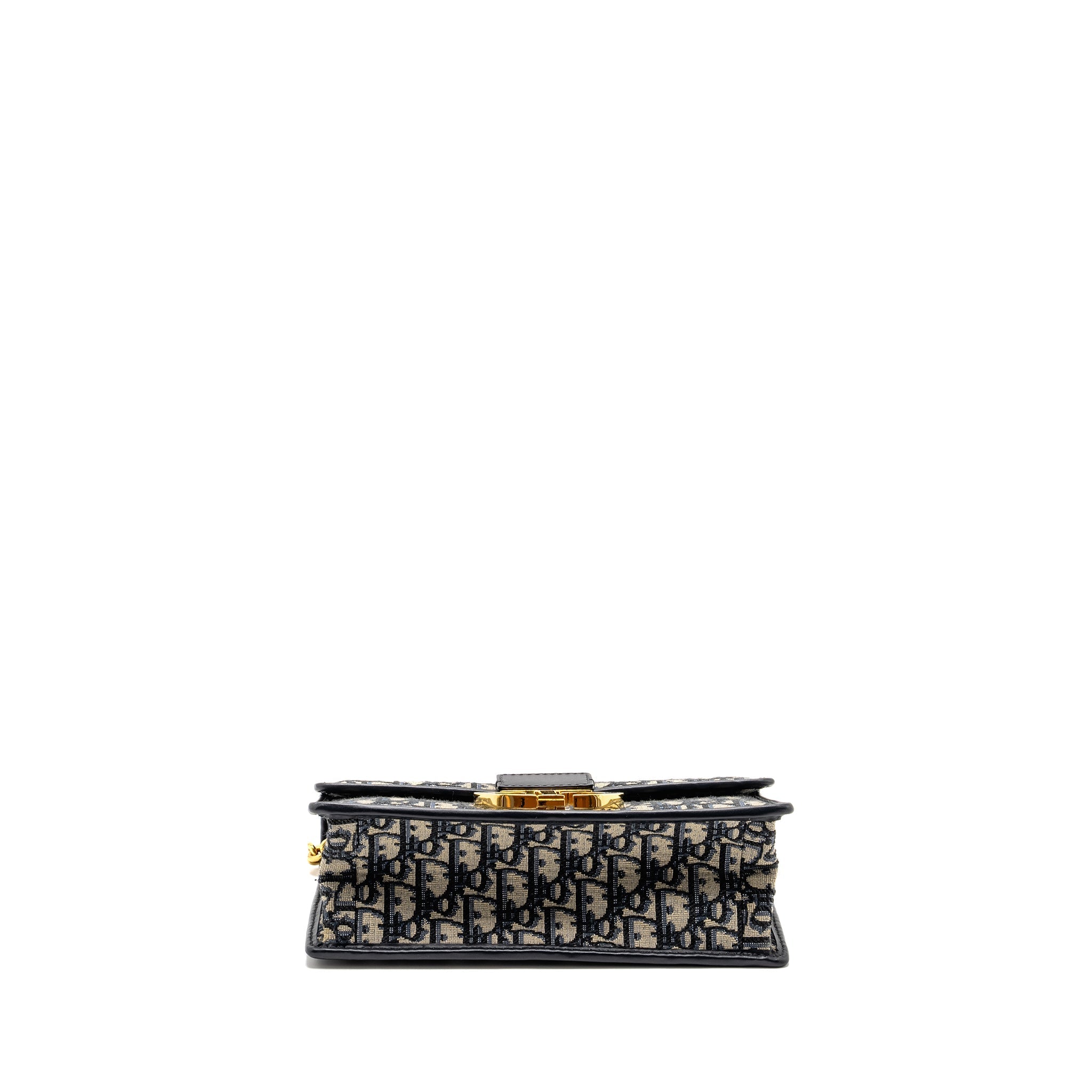 DIOR 30 MONTAIGNE CHAIN BAG OBLIQUE JACQUARD BLUE GHW