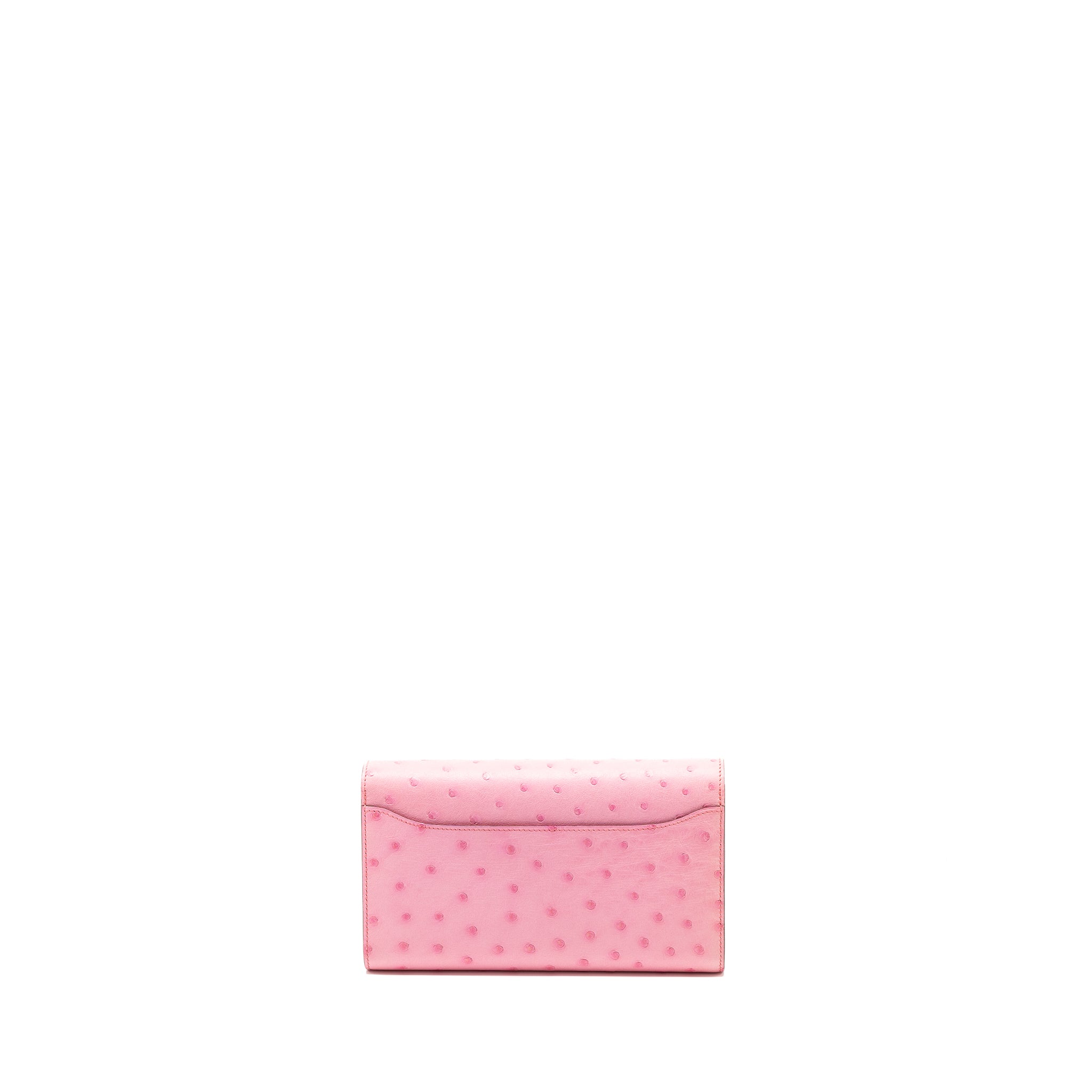 HERMES CONSTANCE TO GO OSTRICH BUBBLEGUM PINK SHW