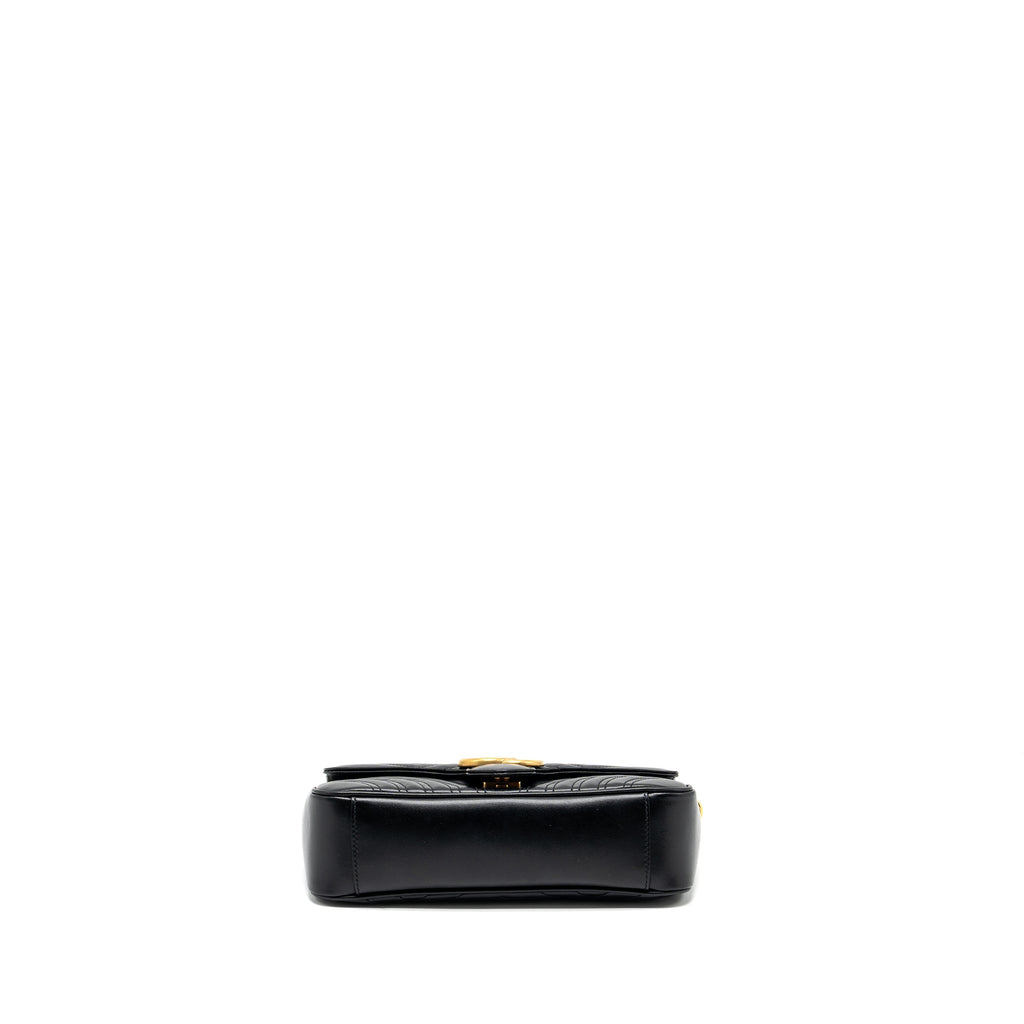 GUCCI SMALL GG MARMONT SHOULDER BAG CALFSKIN BLACK GHW