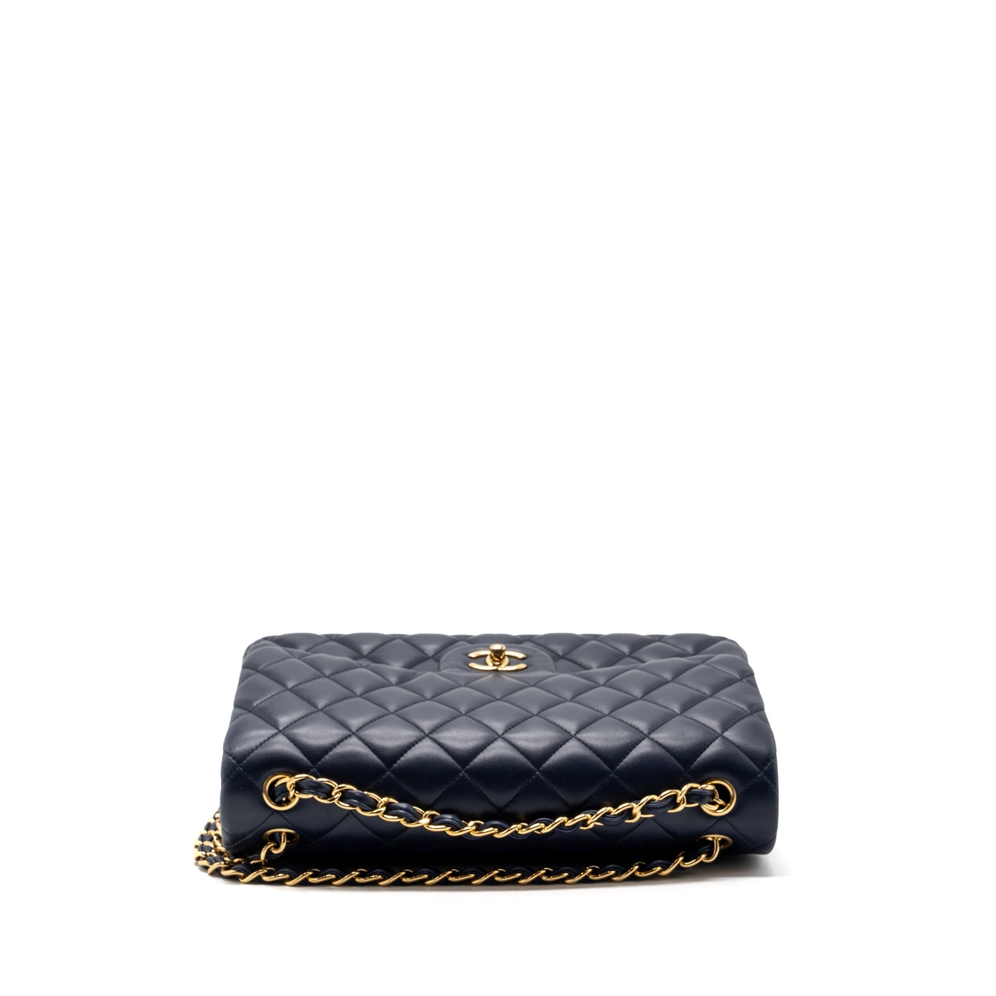 CHANEL JUMBO CLASSIC DOUBLE FLAP LAMBSKIN NAVY GHW