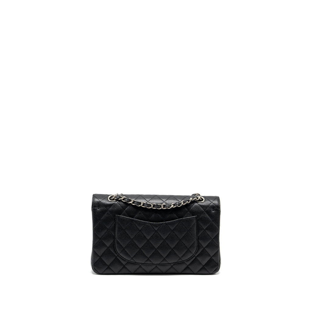CHANEL MEDIUM CLASSIC DOUBLE FLAP BAG CAVIAR BLACK SHW
