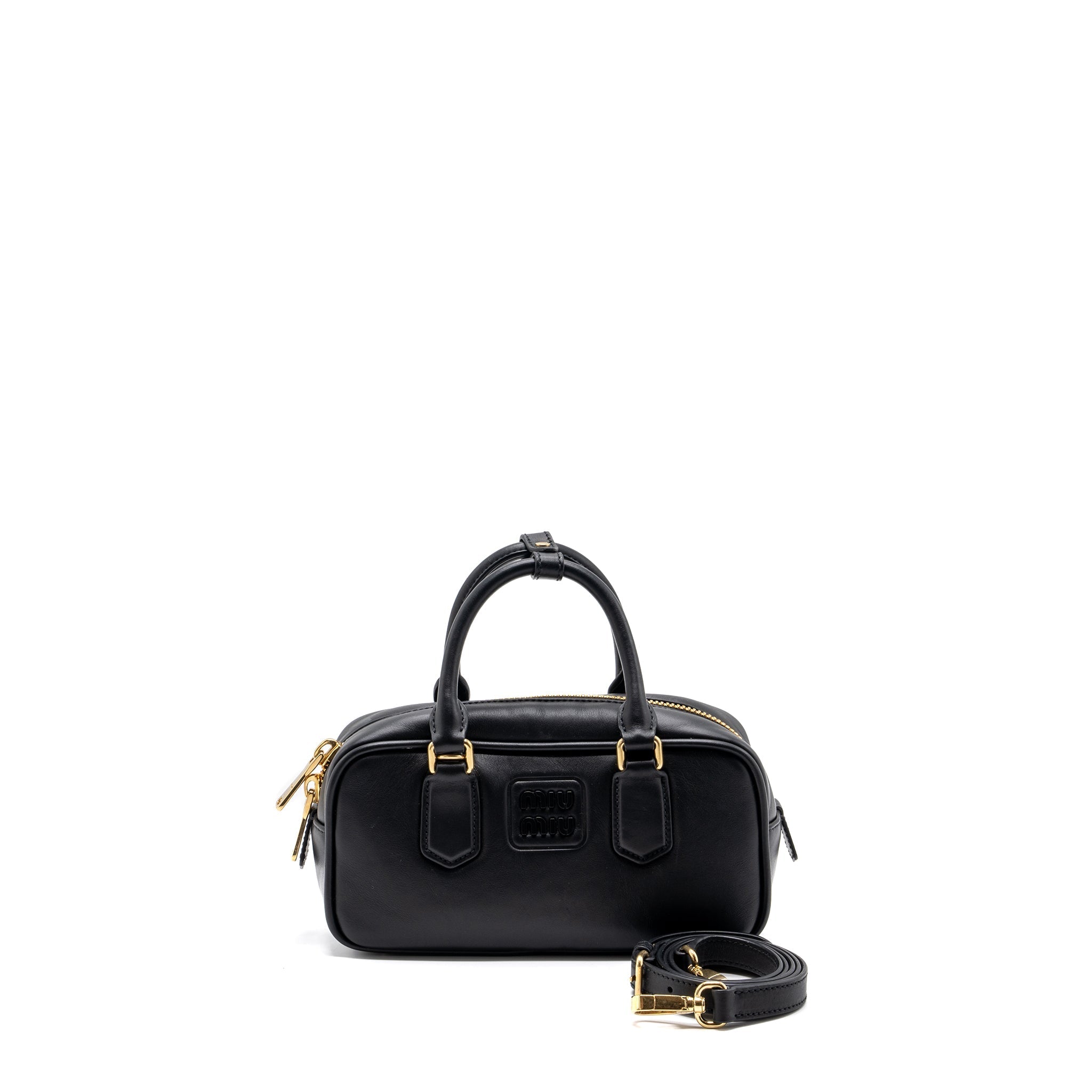 MIUMIU ARCADIE TOP HANDLE BAG BLACK GHW