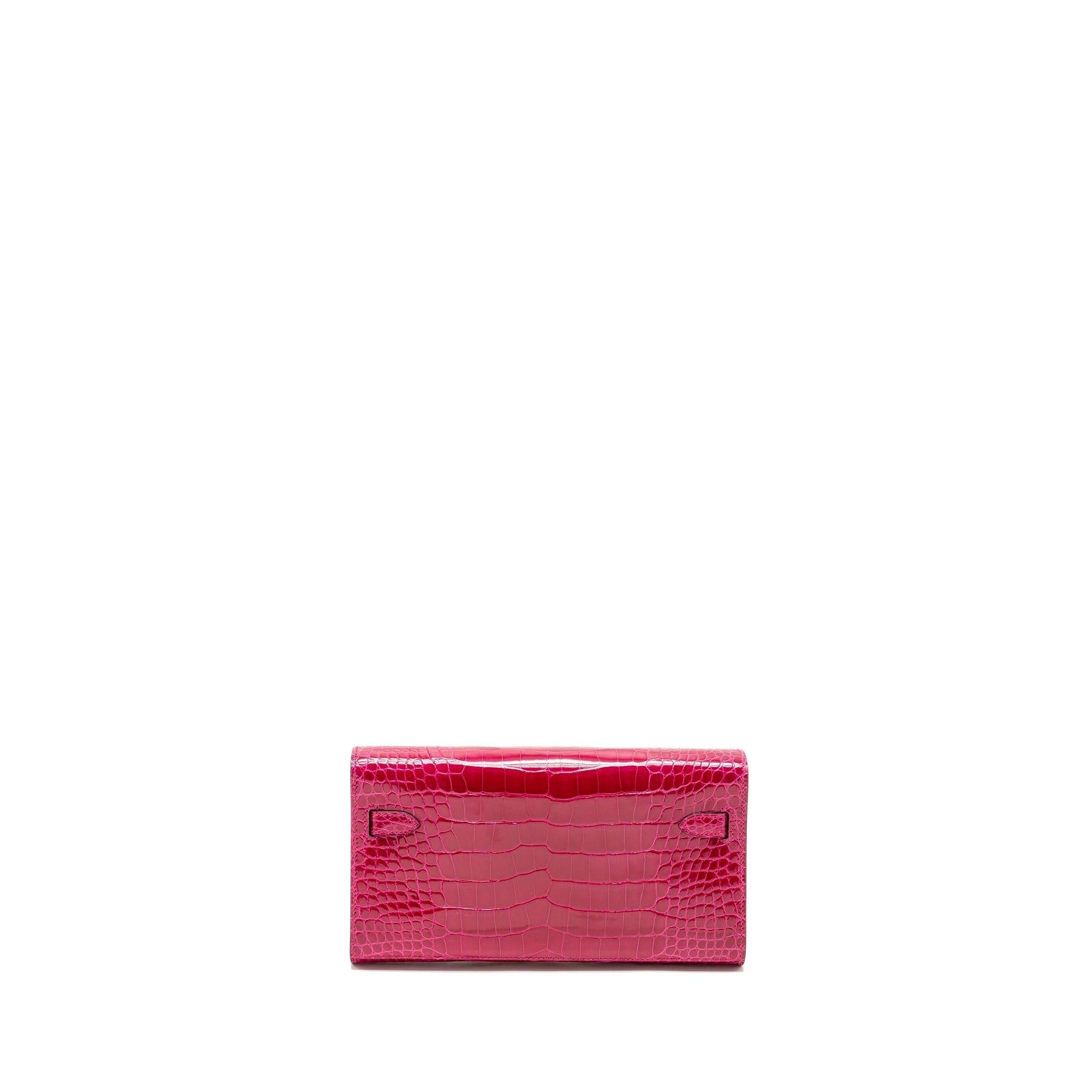 HERMES KELLY TO GO SHINY ALLIGATOR MISSISSIPPIENSIS ROSE MEXICO GHW