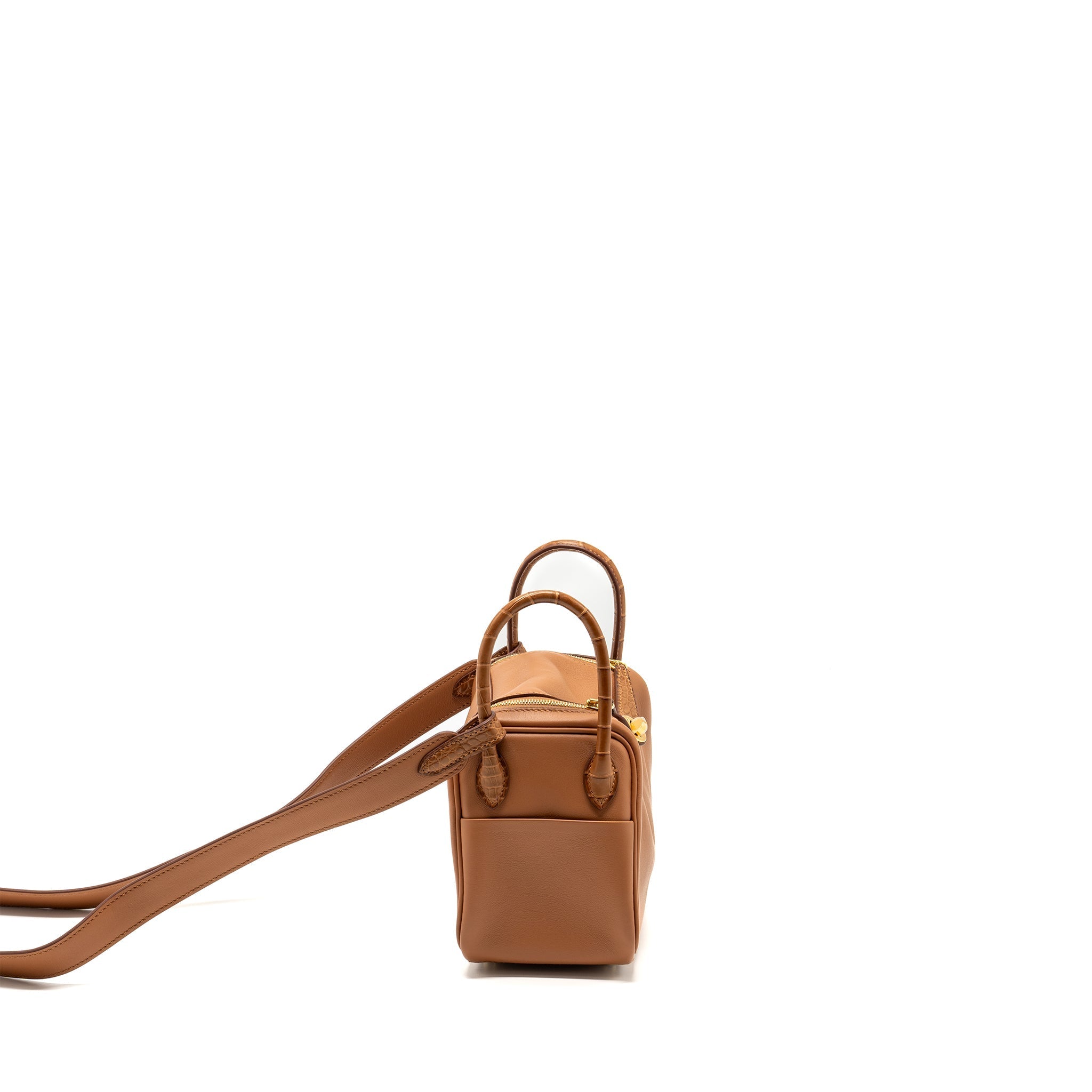 HERMES TOUCH MINI LINDY SWIFT/ALLIGATOR MISSISSIPPIENSIS MATTE GOLD GHW