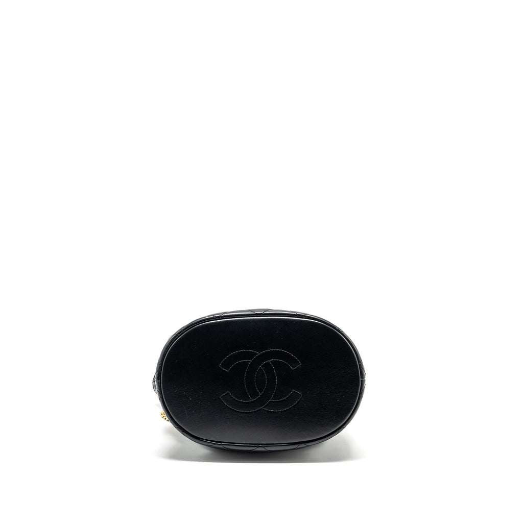 CHANEL 22P DRAWSTRING BUCKET BAG LAMBSKIN BLACK GHW (MICROCHIP)