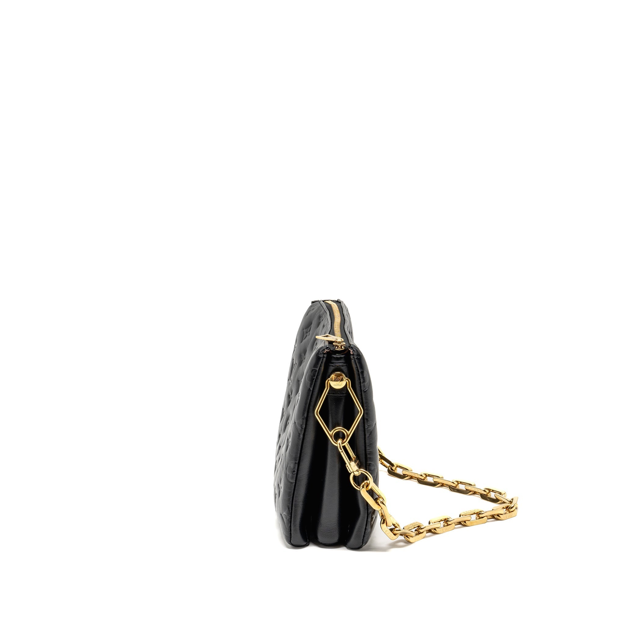 LOUIS VUITTON COUSSIN PM LAMBSKIN BLACK GHW