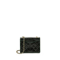 CHANEL VINTAGE ENVELOP FLAP BAG WITH CHAIN LIZARD DARK GREEN GHW