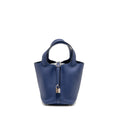 HERMES PICOTIN 18 LOCK BAG TAURILLON MAURICE BLUE SAPHIR SHW