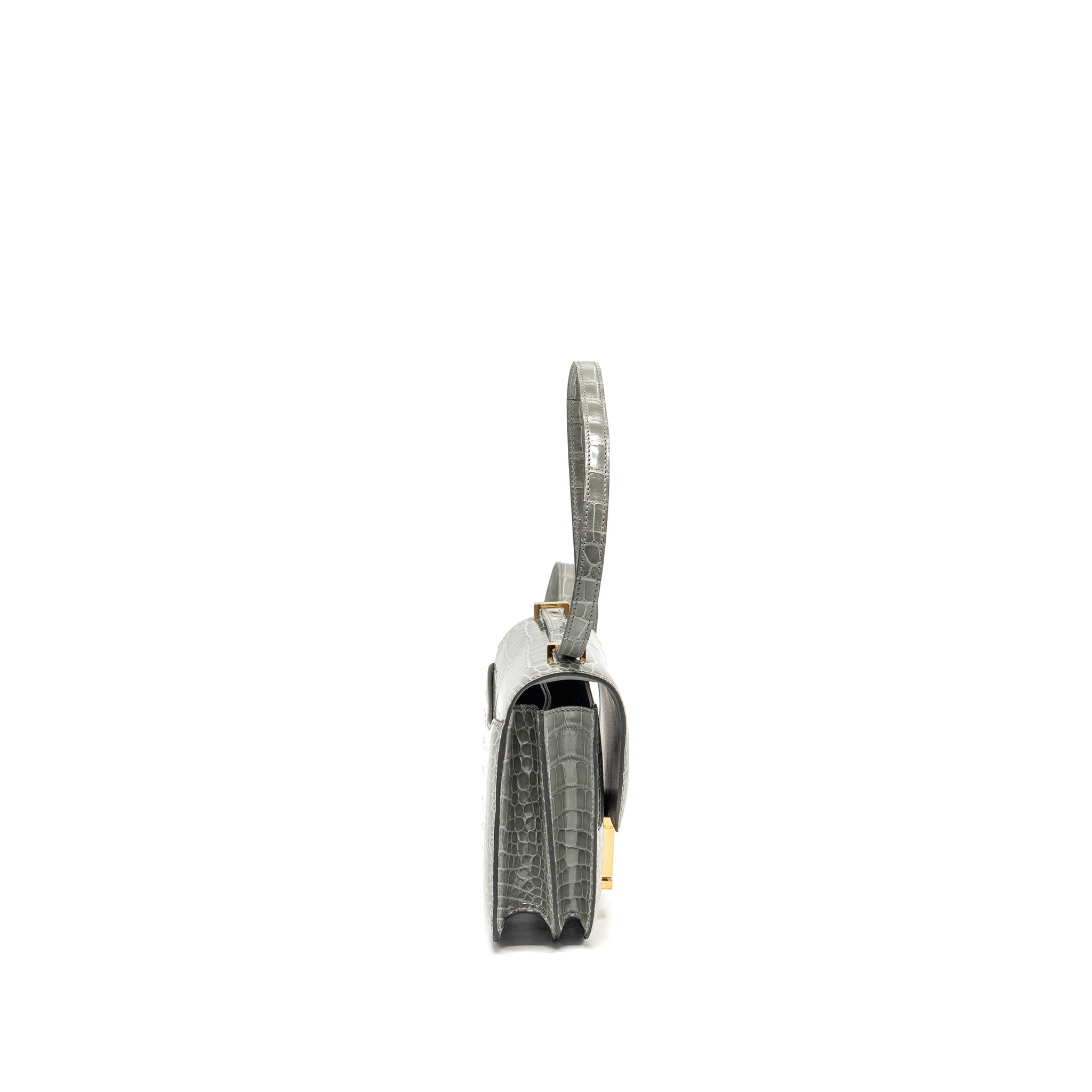 HERMES CONSTANCE MINI ALLIGATOR MISSISSIPPIENSIS 0V GRIS CIMENT GHW