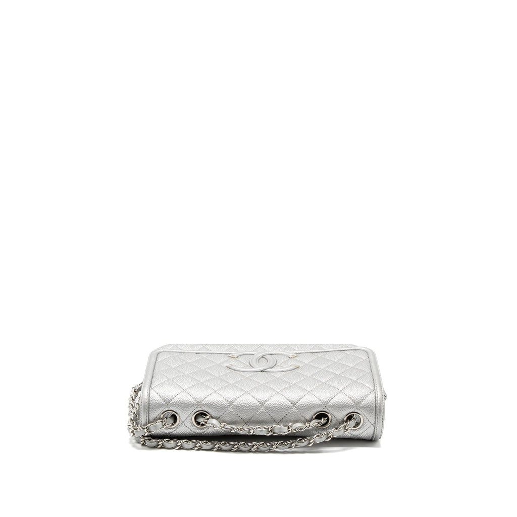 CHANEL FILIGREE FLAP BAG CAVIAR SILVER SHW