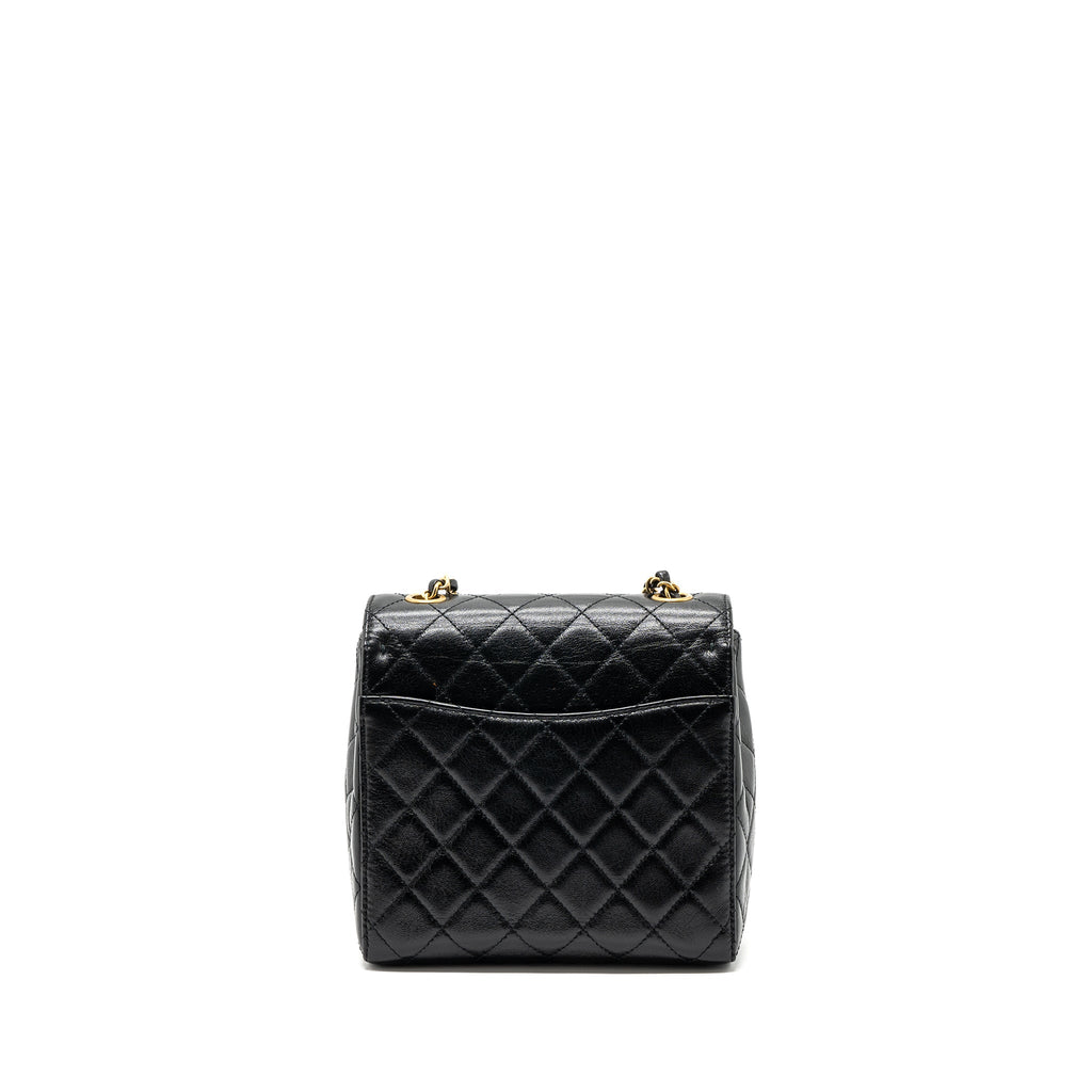CHANEL 22K RETRO NEW SQUARE LARGE FLAP BAG GOATSKIN BLACK GHW (MICROCHIP)