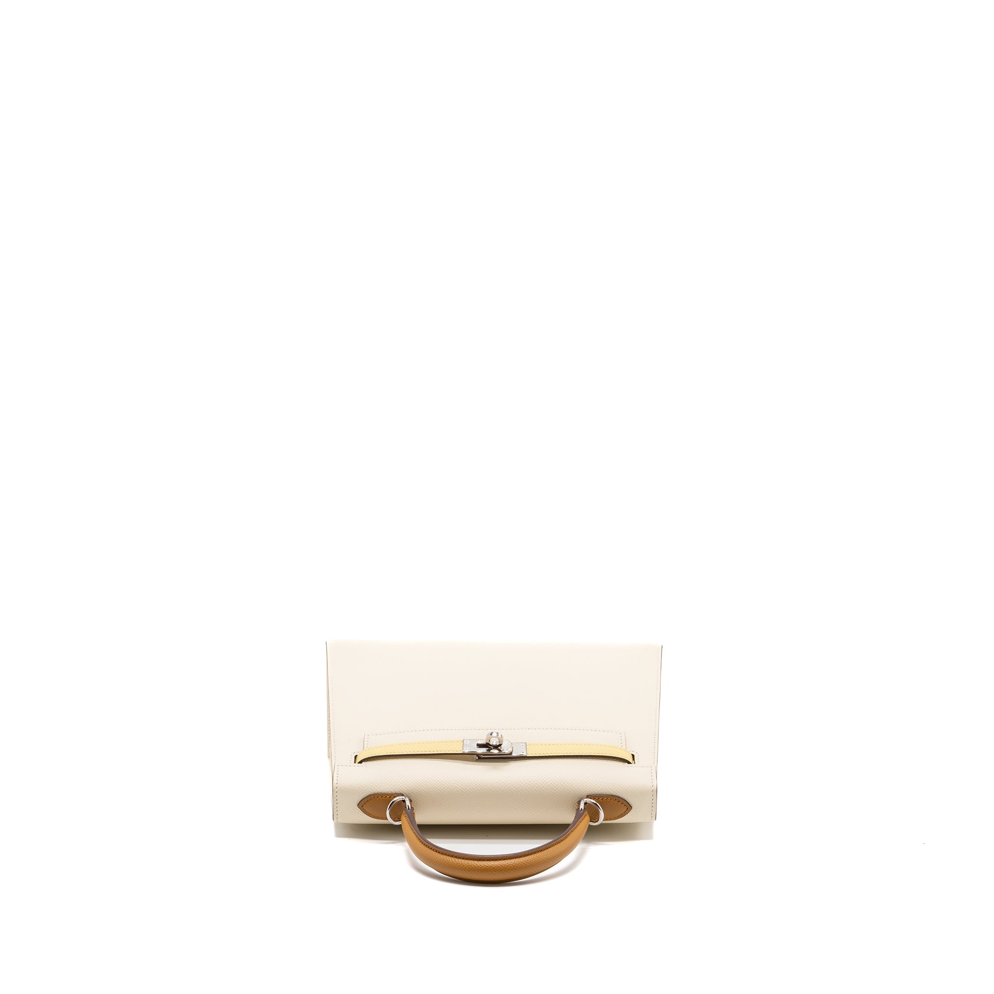 HERMES KELLY 25 EPSOM NATA / JAUNE POUSSIN / SESAME SHW