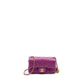 CHANEL PEARL CRUSH MINI RECTANGULAR FLAP BAG LAMBSKIN PURPLE GHW