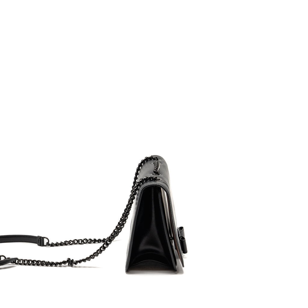 SALVATORE FERRAGAMO VARA BOW CROSSBODY FLAP BAG BLACK CALFSKIN BLACK HARDWARE