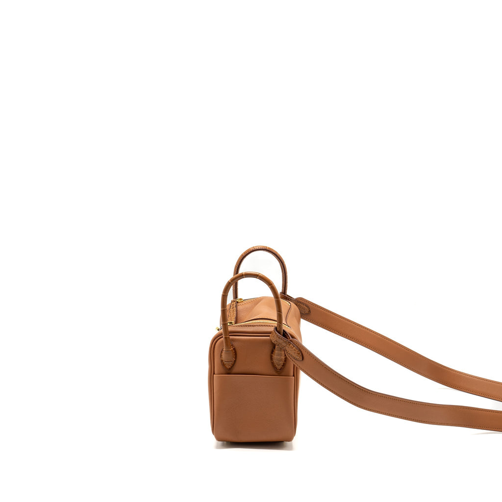 HERMES TOUCH MINI LINDY SWIFT/ALLIGATOR MISSISSIPPIENSIS MATTE GOLD GHW