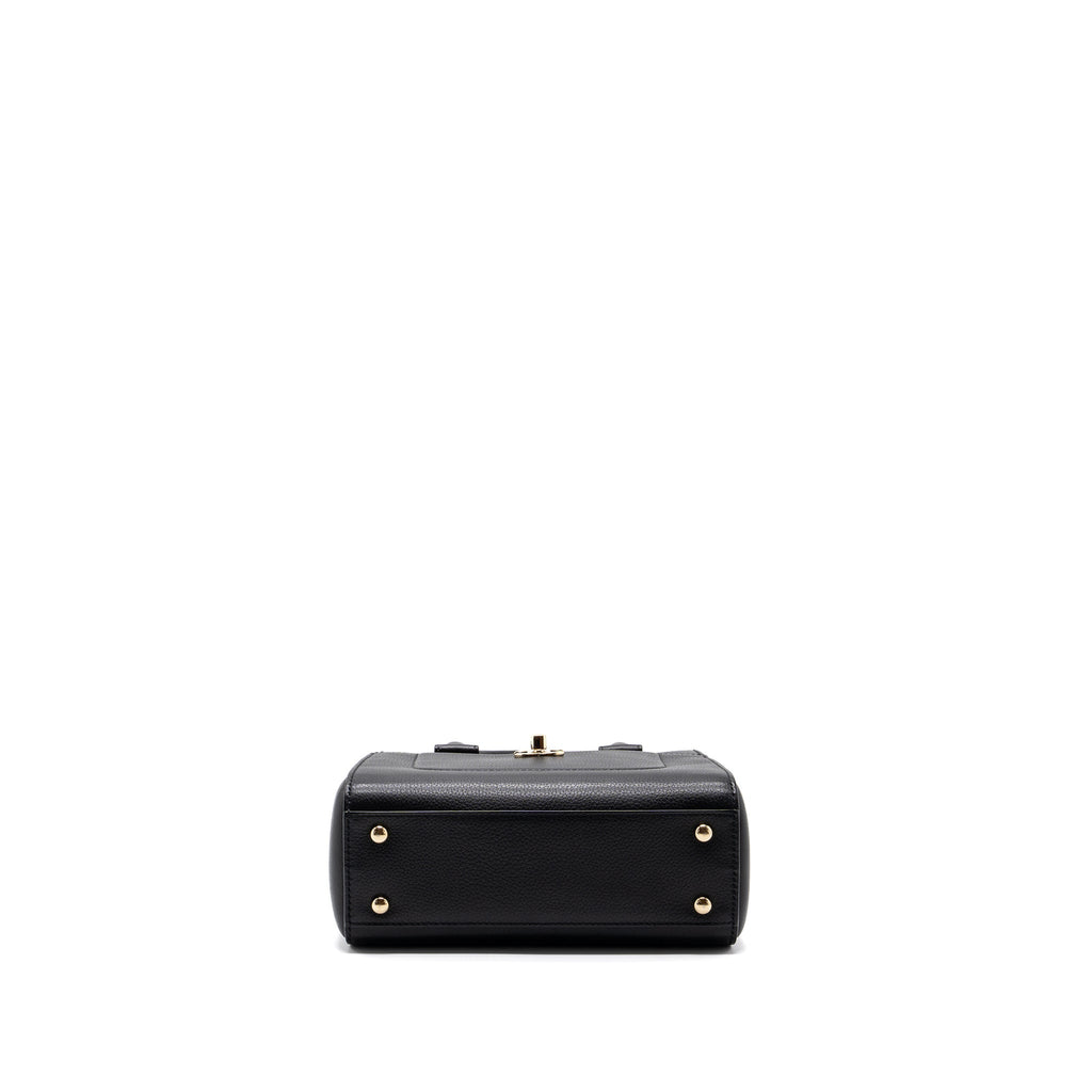 CHANEL TOP HANDLE SMALL TOTE BAG GRAINED CALFSKIN BLACK LGHW
