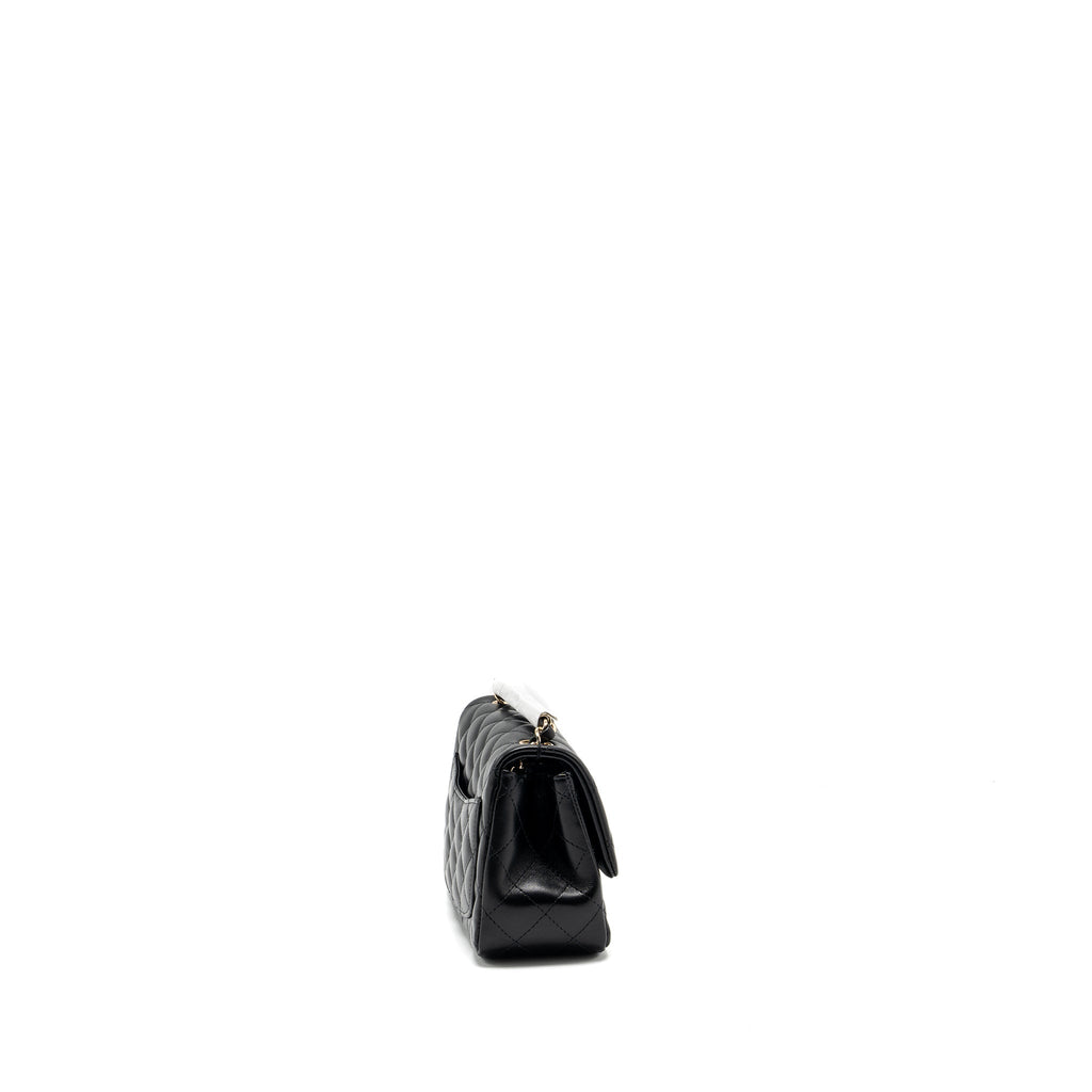 CHANEL MINI SQUARE FLAP BAG LAMBSKIN BLACK LGHW (MICROCHIP)