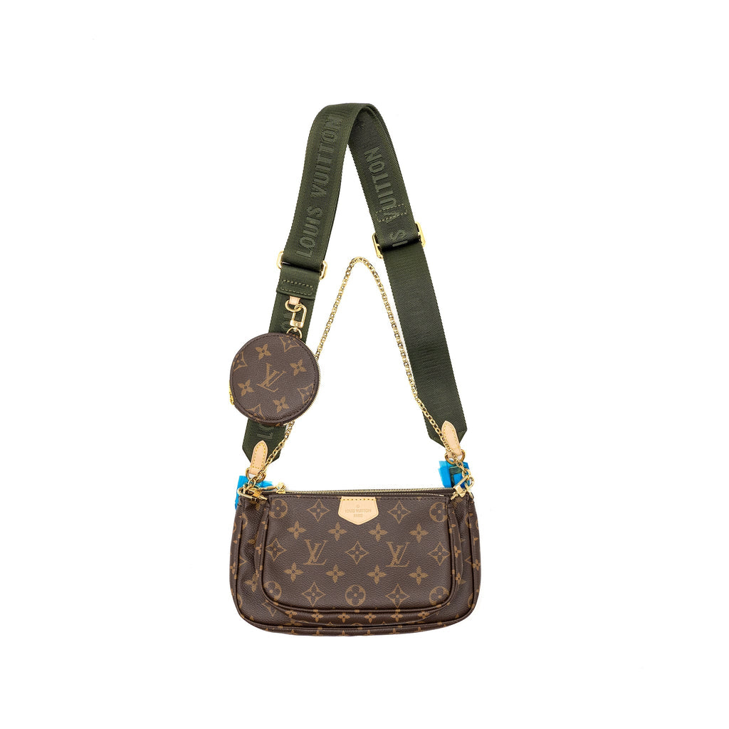 LOUIS VUITTON MULTI POCHETTE MONOGRAM CANVAS KHAKI STRAP GHW