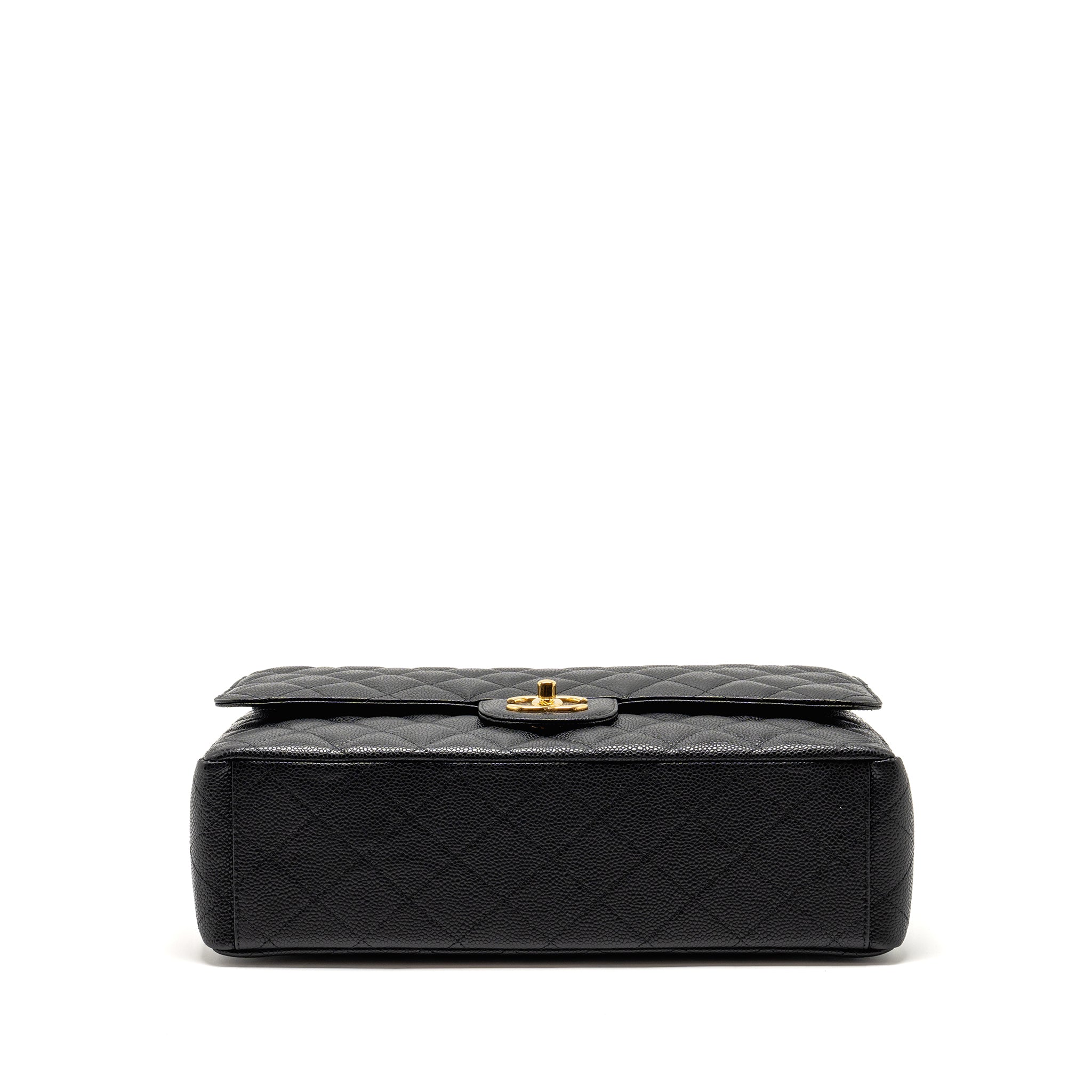 CHANEL MAXI CLASSIC DOUBLE FLAP BAG CAVIAR BLACK GHW