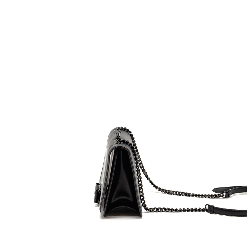 SALVATORE FERRAGAMO VARA BOW CROSSBODY FLAP BAG BLACK CALFSKIN BLACK HARDWARE