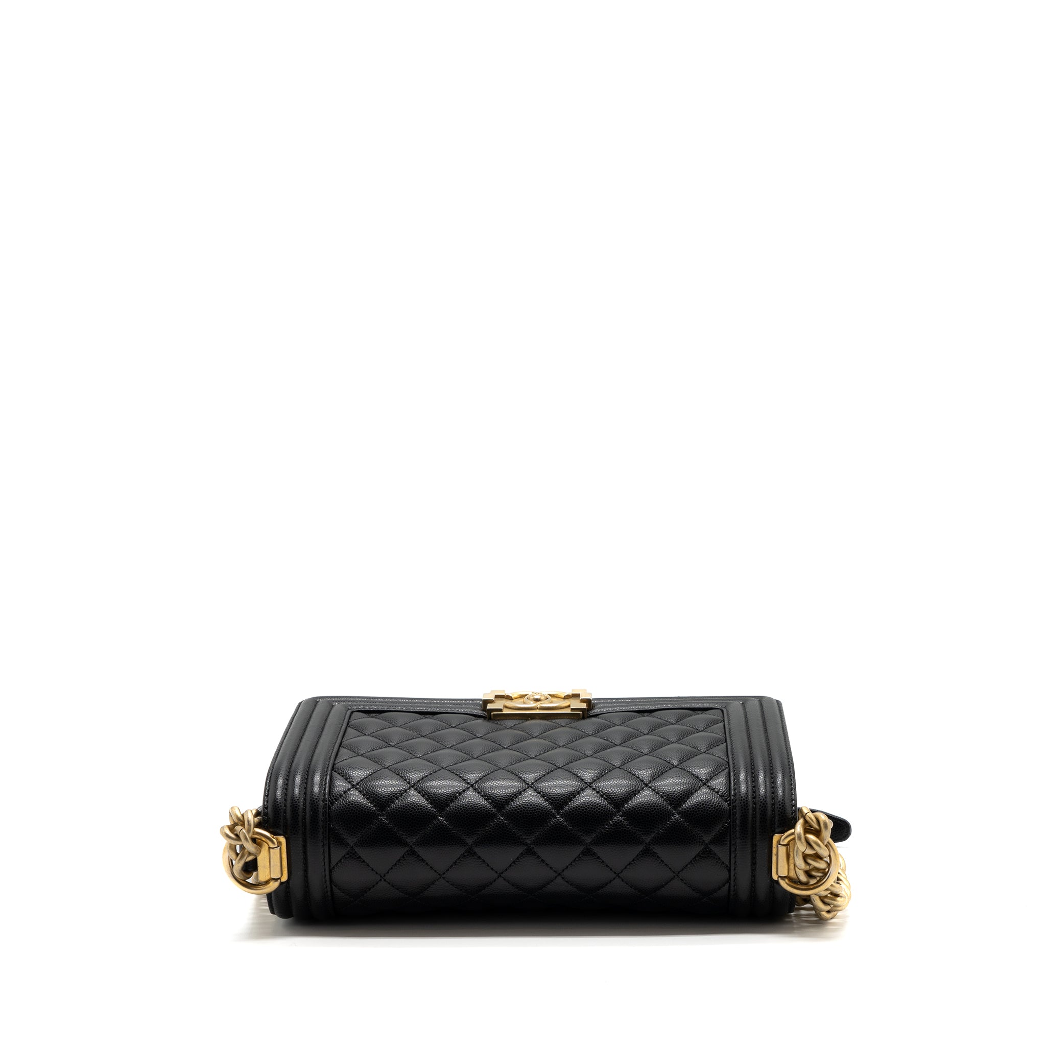 CHANEL MEDIUM CLASSIC BOY BAG CAVIAR BLACK GHW (MICROCHIP)