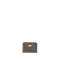 HERMES KELLY POCKET COMPACT WALLET EPSOM GRIS ETAIN GHW