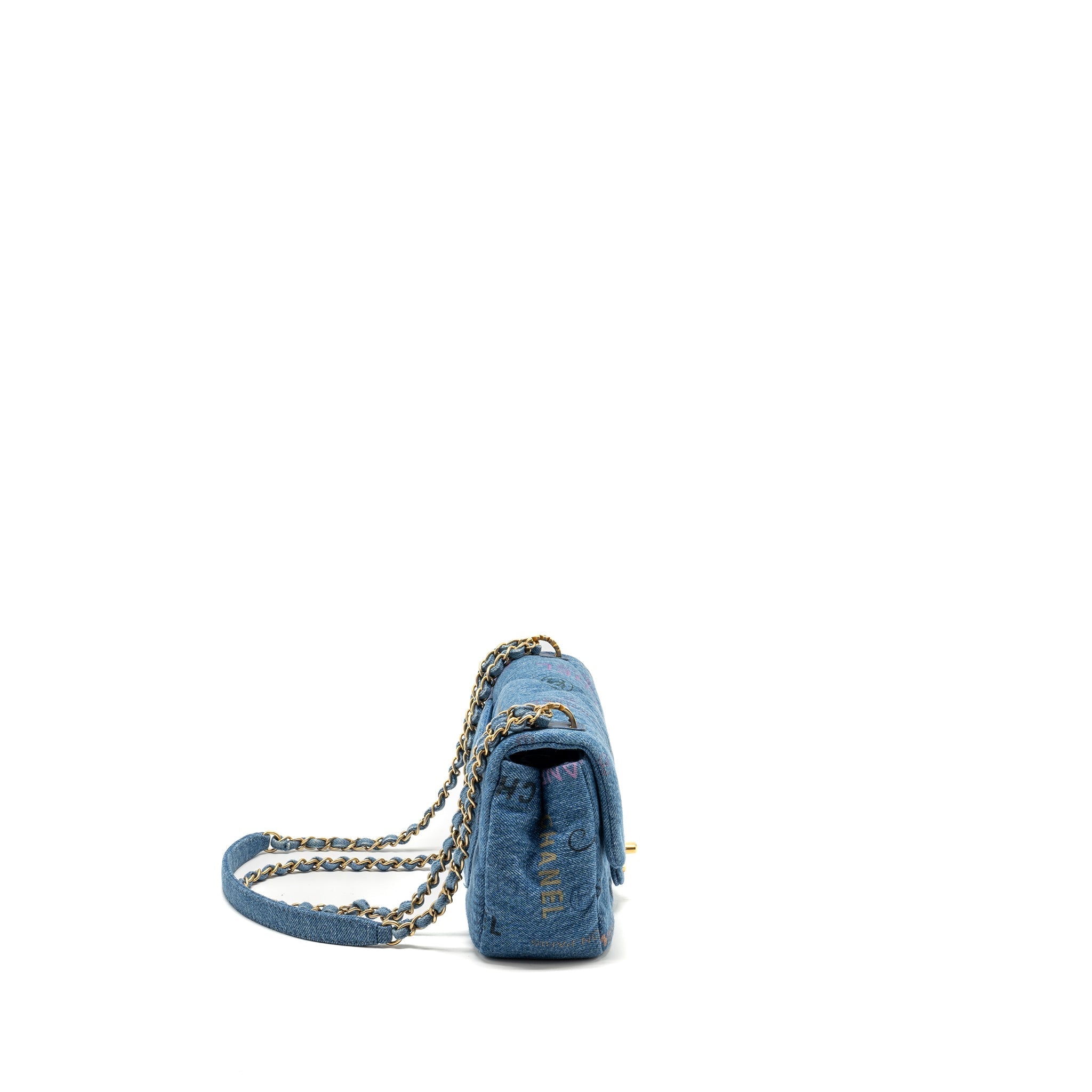 CHANEL 22P FLAP BAG DENIM BLUE GHW (MICROCHIP)