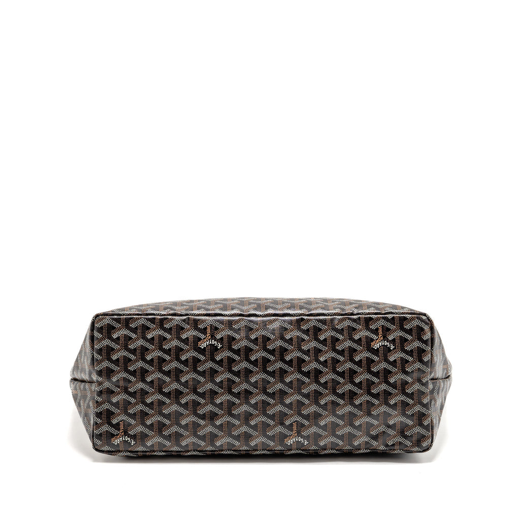 GOYARD SAINT LOUIS PM TOTE BAG GOYARDINE CANVAS/CALFSKIN BLACK