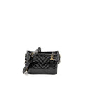 CHANEL SMALL CHEVRON GABRIELLE HOBO BAG CALFSKIN BLACK MULTICOLOUR HARDWARE