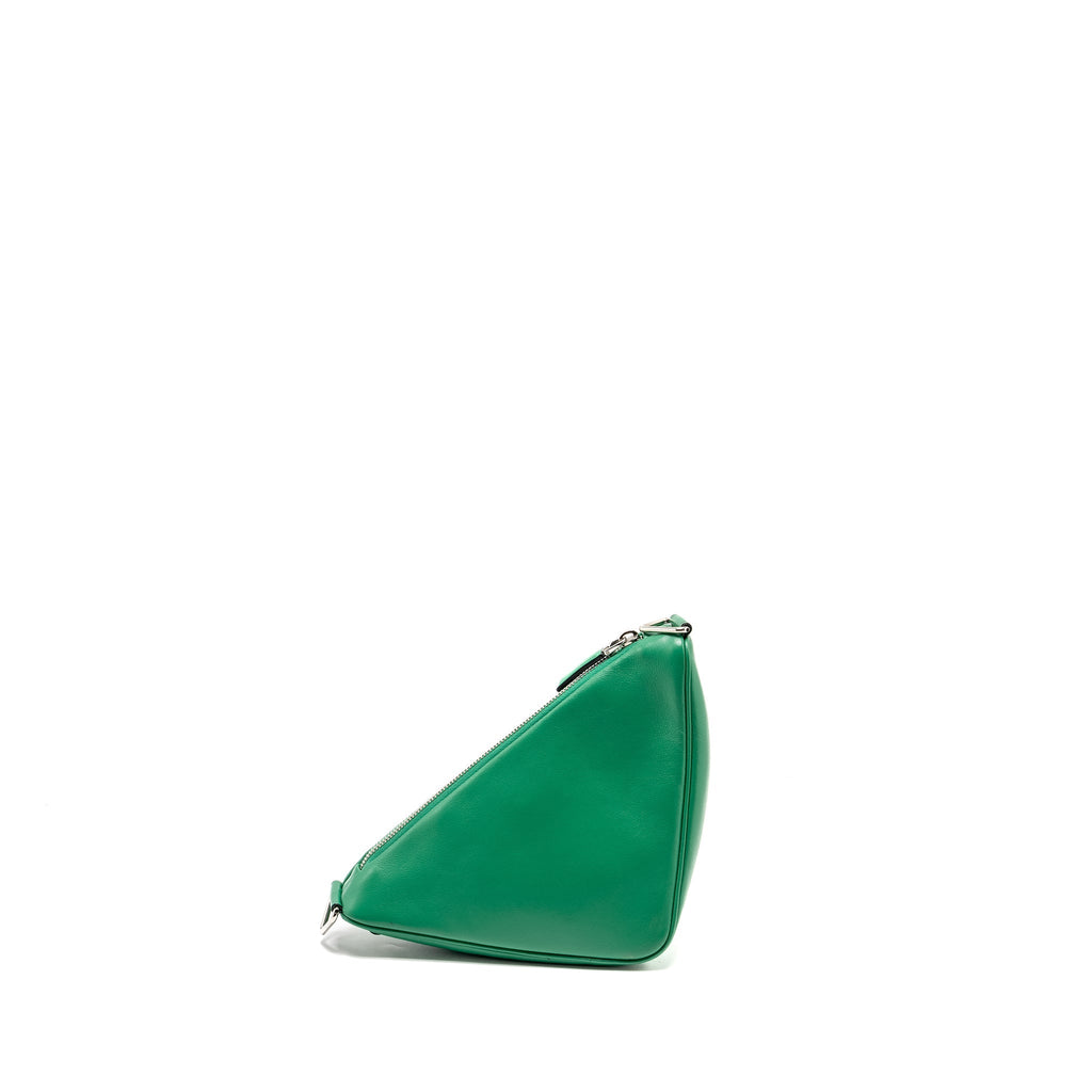 PRADA TRIANGLE SHOULDER BAG LEATHER GREEN SHW
