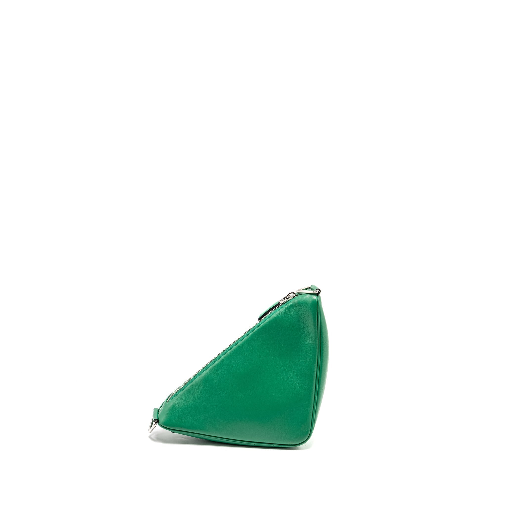 PRADA TRIANGLE SHOULDER BAG LEATHER GREEN SHW