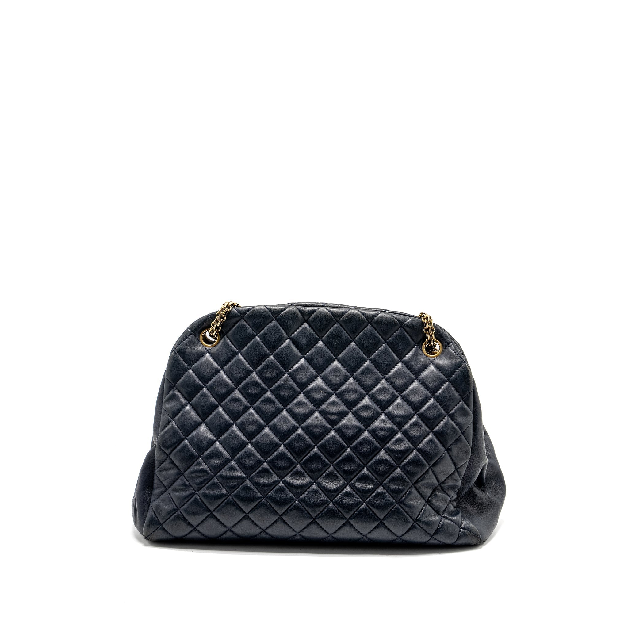CHANEL JUST MADEMOISELLE BOWLING BAG LAMBSKIN DARK BLUE GHW